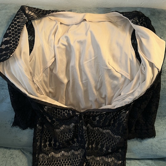 RN studio by Ronni Nicole size 14 black and tan long sleeved dress - Picture 6 of 8